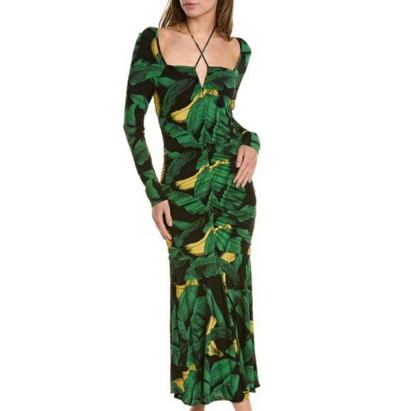 Ganni Dresses & Skirts - New Tag $445 auth GANNI Rio Amazon Jersey Midi Dress 38